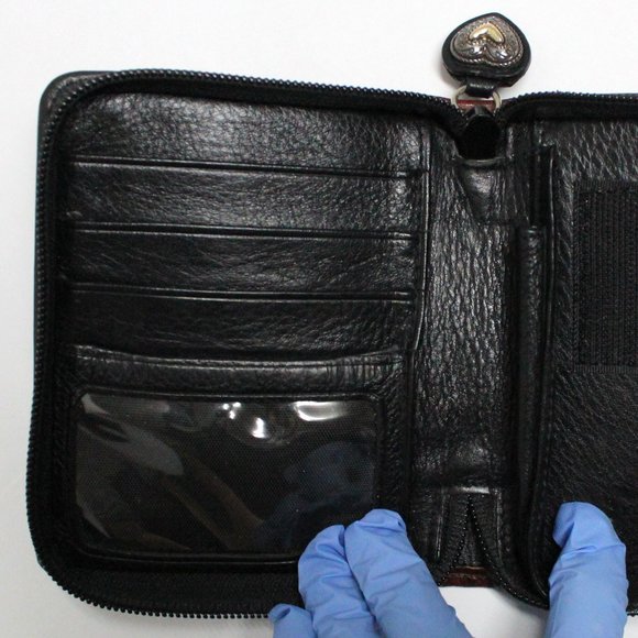 Black & Brown Heart Shaped Zipper Pull PDA Holder or Case Only - Picture 8 of 11